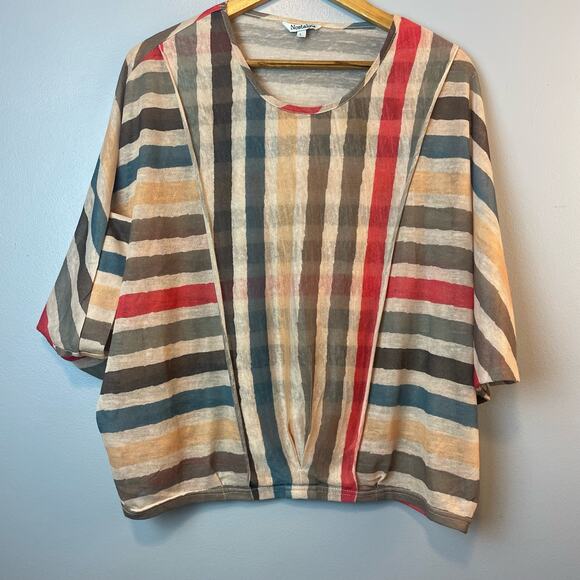 Like New! Nostalgia Striped Dolman Blouse Womens Large - Picture 1 of 9
